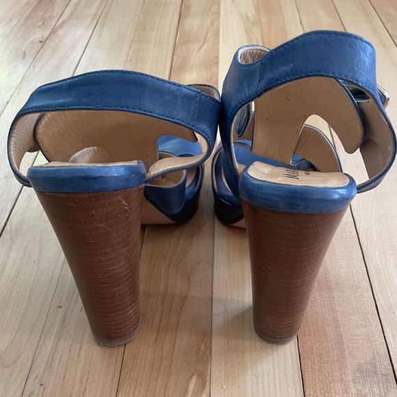 Marvin K. (Aquatalia) Blue Leather High Heel Sandals - Made in Italy - Size 6.5 - Picture 9 of 16